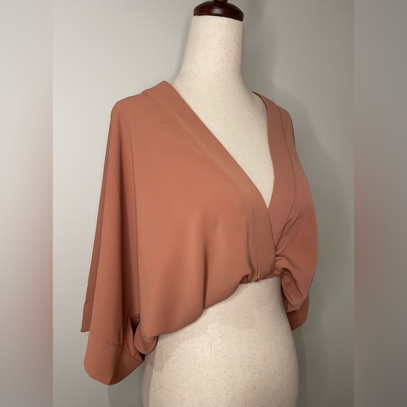 Favlux Fashion Salmon Blouse Crop Top - Picture 4 of 6